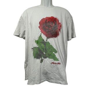 Ksubi Men's Biggie Pixel Floral White Graphic T-Shirt  Size M Streetwear